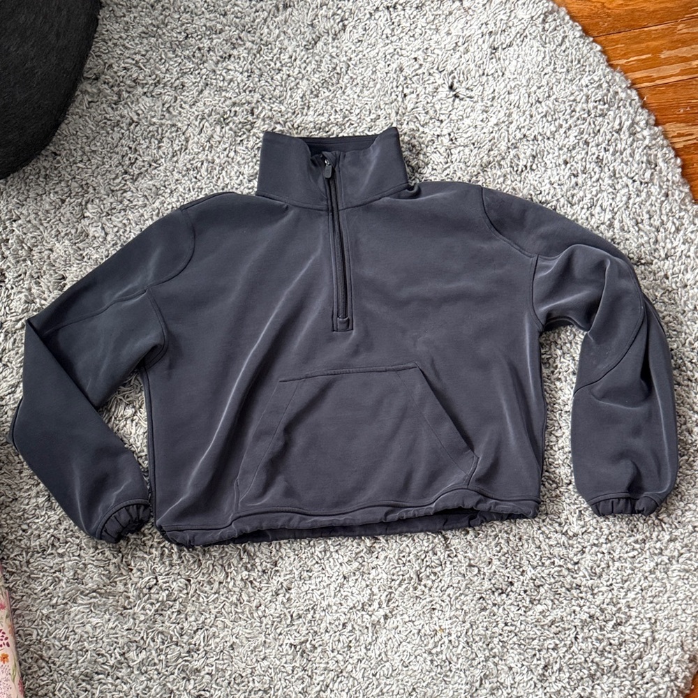 lululemon athletica women's charcoal gray quarter-zip pullover